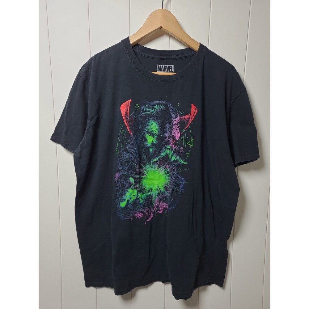 Dr Strange Tshirt Tee Mens XL Black Graphic Magical Comics Short Sleeve